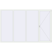 REHAU OPTIMUM EURO-DESIGN 70 3600x2300 mm RAL 9016 Traffic white two-sided