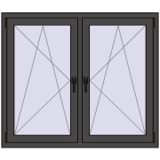 REHAU ENERGY-SAVING SYNEGO MD 1290x1100 mm BASALT_GREY dwustronny