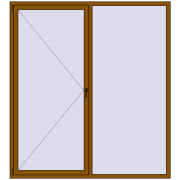 REHAU ENERGY-SAVING SYNEGO MD 2000x2200 mm GOLDEN OAK two-sided