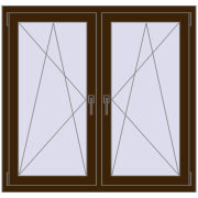 REHAU ENERGY-SAVING SYNEGO MD 1155x1145 mm DARK_OAK dwustronny