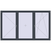 REHAU ENERGY-SAVING SYNEGO MD 2700x1600 mm ANTHRACITE_GREY_STRUKTURAL two-sided