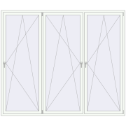 REHAU ENERGY-SAVING SYNEGO MD 2700x2300 mm RAL 9016 Traffic white dwustronny