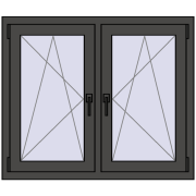 Okna skrzydłowe 1065x890 mm REHAU ENERGY-SAVING SYNEGO MD BASALT_GREY dwustronny