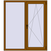 Tilt-and-Turn 1300x1500 mm REHAU OPTIMUM EURO-DESIGN 70 GOLDEN OAK two-sided