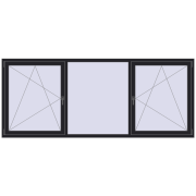 REHAU ENERGY-SAVING SYNEGO MD 2800x1150 mm BLACK_ULTI-MATT two-sided
