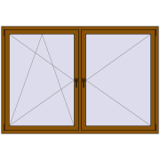 REHAU OPTIMUM EURO-DESIGN 70 2050x1400 mm GOLDEN OAK two-sided