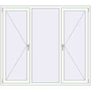 REHAU OPTIMUM EURO-DESIGN 70 1820x1600 mm RAL 9016 Traffic white two-sided