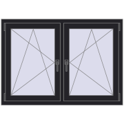 REHAU ENERGY-SAVING SYNEGO MD 1260x920 mm BLACK_ULTI-MATT dwustronny