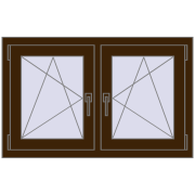 Okna skrzydłowe 1020x635 mm REHAU ENERGY-SAVING SYNEGO MD DARK_OAK dwustronny