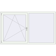 REHAU OPTIMUM EURO-DESIGN 70 1950x1150 mm RAL 9016 Traffic white two-sided