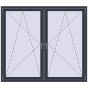 Okna skrzydłowe 1840x1535 mm REHAU ENERGY-SAVING SYNEGO MD ANTHRACITE_GREY_STRUKTURAL dwustronny