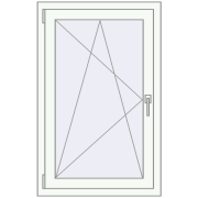 REHAU OPTIMUM EURO-DESIGN 70 650x1100 mm RAL 9016 Traffic white two-sided