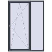 Okna skrzydłowe 1450x2050 mm REHAU OPTIMUM EURO-DESIGN 70 ANTHRACITE_GREY_STRUKTURAL dwustronny