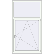 REHAU OPTIMUM EURO-DESIGN 70 1000x1800 mm RAL 9016 Traffic white two-sided