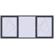 REHAU OPTIMUM EURO-DESIGN 70 3000x1300 mm ANTHRACITE_GREY_STRUKTURAL two-sided