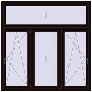 Okna skrzydłowe 1800x1800 mm KORSA BRILLANT DESIGN BLACK_BROWN dwustronny