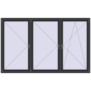 REHAU OPTIMUM EURO-DESIGN 70 2600x1600 mm ANTHRACITE_GREY_GLATT dwustronny