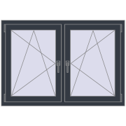 REHAU ENERGY-SAVING SYNEGO MD 1260x890 mm ANTHRACITE_GREY_STRUKTURAL dwustronny