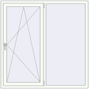REHAU OPTIMUM EURO-DESIGN 70 1450x1500 mm RAL 9016 Traffic white two-sided