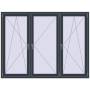 Okna skrzydłowe 2000x1500 mm REHAU OPTIMUM EURO-DESIGN 70 ANTHRACITE_GREY_STRUKTURAL dwustronny