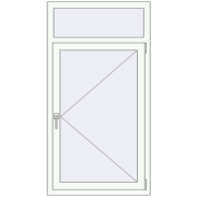 REHAU OPTIMUM EURO-DESIGN 70 800x1500 mm RAL 9016 Traffic white two-sided