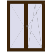 REHAU OPTIMUM EURO-DESIGN 70 1200x1600 mm DARK_OAK two-sided