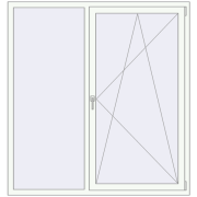 Okna skrzydłowe 1600x1700 mm REHAU BRILLANT DESIGN RAL 9016 Traffic white dwustronny