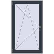 REHAU OPTIMUM EURO-DESIGN 70 850x1450 mm ANTHRACITE_GREY_STRUKTURAL two-sided