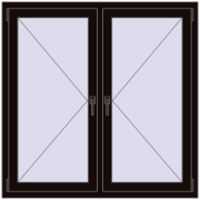 REHAU OPTIMUM EURO-DESIGN 70 1250x1250 mm BLACK_BROWN dwustronny