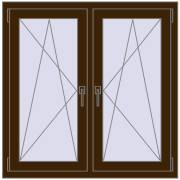 Okna skrzydłowe 1080x1070 mm REHAU ENERGY-SAVING SYNEGO MD DARK_OAK dwustronny