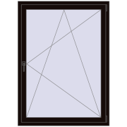 Tilt-and-Turn 1100x1500 mm REHAU ENERGY-SAVING SYNEGO MD BLACK_BROWN two-sided