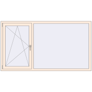 REHAU OPTIMUM EURO-DESIGN 70 2000x1100 mm CREAME_WHITE_50L-2 two-sided