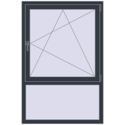 REHAU ENERGY-SAVING SYNEGO MD 1000x1500 mm ANTHRACITE_GREY_STRUKTURAL two-sided