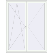 REHAU ENERGY-SAVING SYNEGO MD 1800x2300 mm RAL 9016 Traffic white two-sided