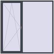 REHAU OPTIMUM EURO-DESIGN 70 2200x2200 mm ANTHRACITE_GREY_STRUKTURAL two-sided