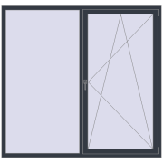REHAU OPTIMUM EURO-DESIGN 70 1900x1800 mm ANTHRACITE_GREY_STRUKTURAL two-sided