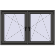 REHAU ENERGY-SAVING SYNEGO MD 1470x965 mm BASALT_GREY dwustronny