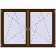 Tilt-and-Turn 1770x1235 mm REHAU ENERGY-SAVING SYNEGO MD DARK_OAK two-sided