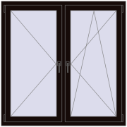 REHAU OPTIMUM EURO-DESIGN 70 1350x1350 mm BLACK_BROWN two-sided