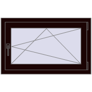 Okna skrzydłowe 900x560 mm REHAU OPTIMUM EURO-DESIGN 70 CHOCOLATE_BROWN dwustronny