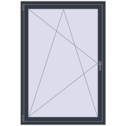 Okna skrzydłowe 1100x1600 mm KORSA ENERGY-SAVING REHAU SYNEGO MD ANTHRACITE_GREY_STRUKTURAL dwustronny