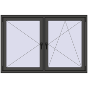 Okna skrzydłowe 1600x1070 mm EPSILON OPTIMA BASALT_GREY dwustronny