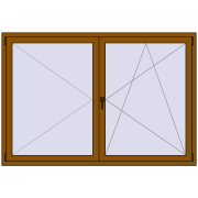 REHAU OPTIMUM EURO-DESIGN 70 1900x1300 mm GOLDEN OAK two-sided