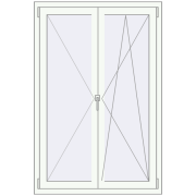 REHAU OPTIMUM EURO-DESIGN 70 1000x1500 mm RAL 9016 Traffic white two-sided