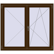 REHAU OPTIMUM EURO-DESIGN 70 1350x1200 mm DARK_OAK two-sided