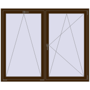 REHAU OPTIMUM EURO-DESIGN 70 1750x1450 mm DARK_OAK two-sided