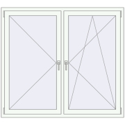REHAU OPTIMUM EURO-DESIGN 70 1470x1420 mm RAL 9016 Traffic white two-sided
