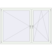 REHAU ENERGY-SAVING SYNEGO MD 2035x1435 mm RAL 9016 Traffic white two-sided