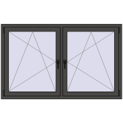 REHAU ENERGY-SAVING SYNEGO MD 1695x1040 mm BASALT_GREY dwustronny