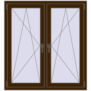 REHAU ENERGY-SAVING SYNEGO MD 1185x1265 mm DARK_OAK dwustronny